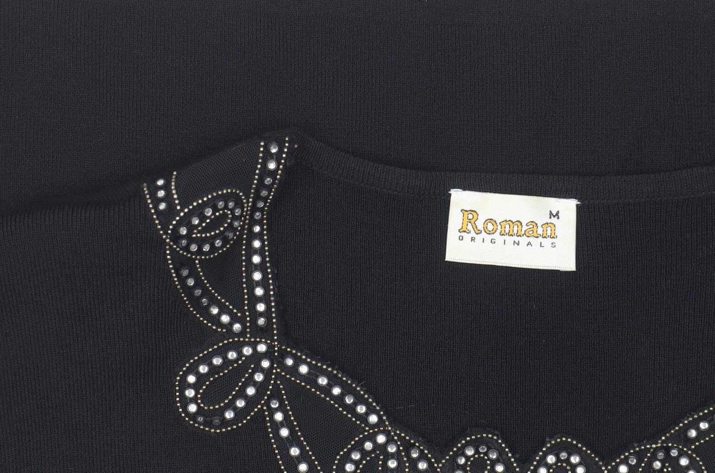 Roman Originals Black Embroidered Women's Blouse M