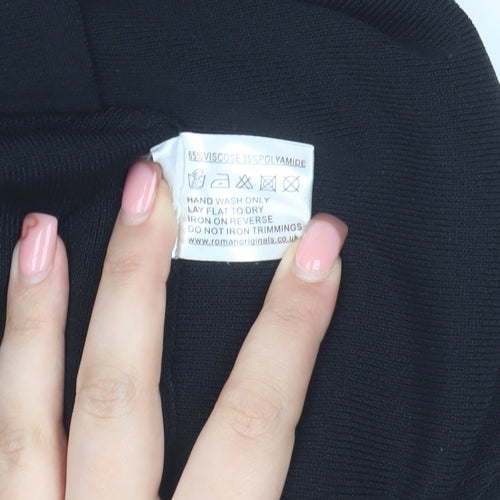 Roman Originals Black Embroidered Women's Blouse M