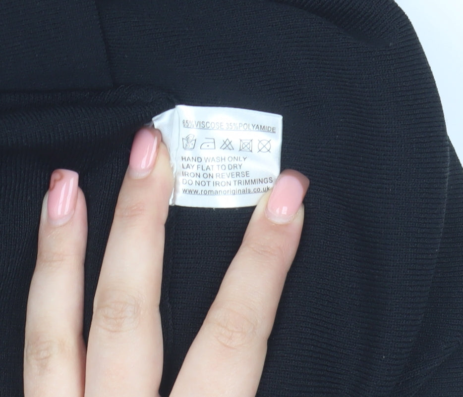 Roman Originals Black Embroidered Women's Blouse M