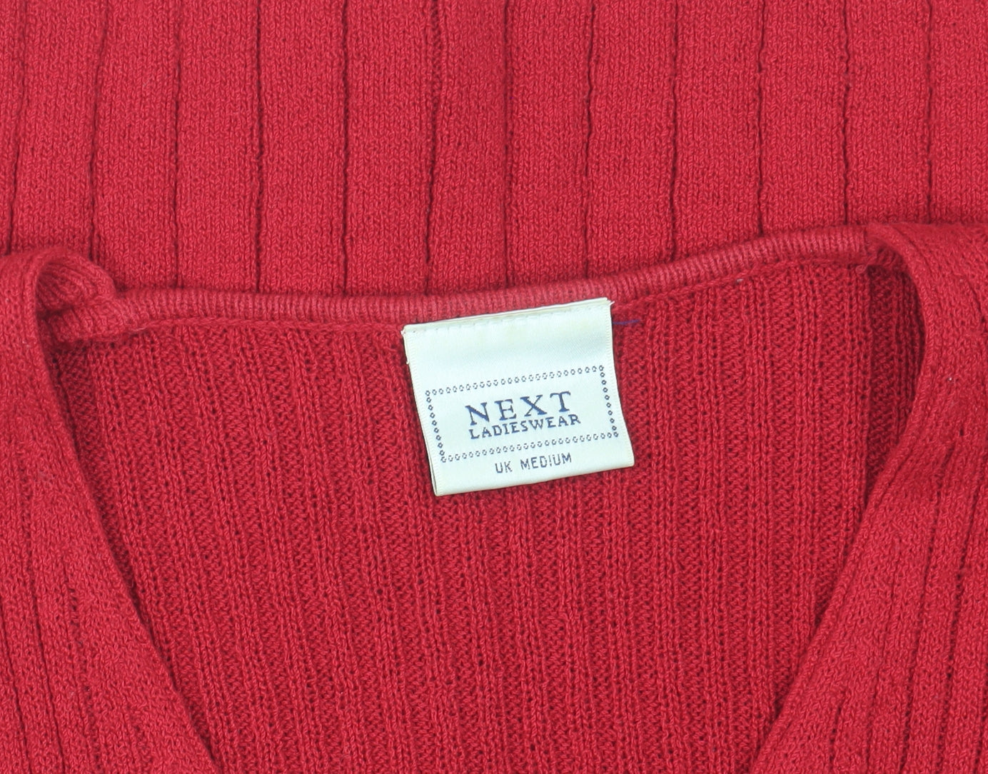 Next Women's Red Cardigan M V-Neck Button Knit