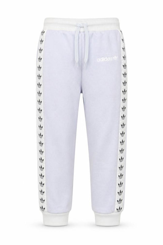 Front view of Adidas unisex grey jogger trousers 18-24 months