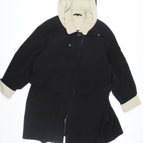 Klass Collection Women's Black Hooded Coat Size 14