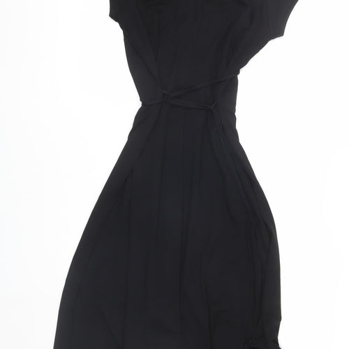 BHS Women's Black Shirt Dress, Size 18, Button-Up, Belted
