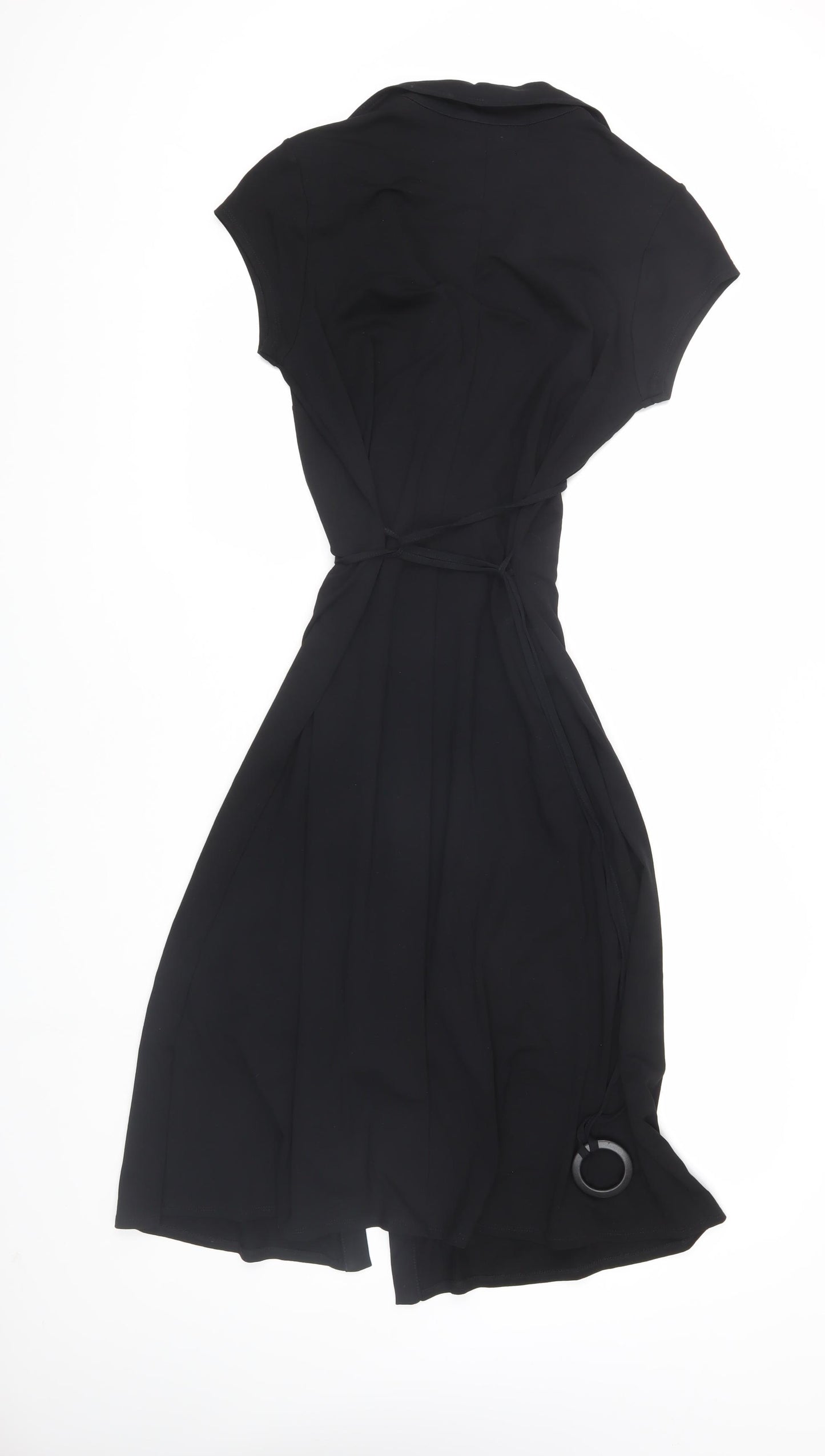BHS Women's Black Shirt Dress, Size 18, Button-Up, Belted
