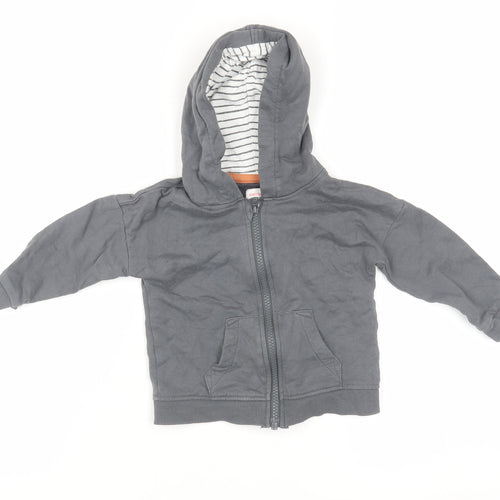 John Lewis Unisex Grey Hoodie Jacket 9-12 Months with Pockets