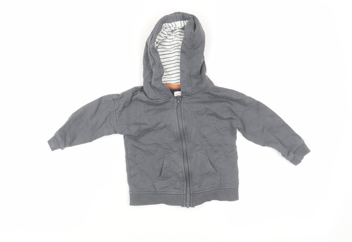 John Lewis Unisex Grey Hoodie Jacket 9-12 Months with Pockets