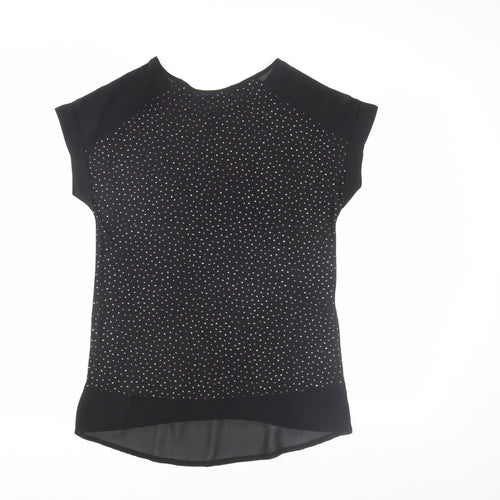 Roman Black Sequin Women's Top Size 10 with Short Sleeves