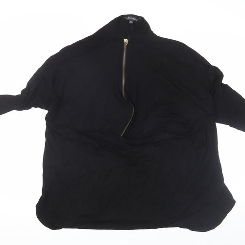 Capsule Women's Black Jersey High Neck Zip Top