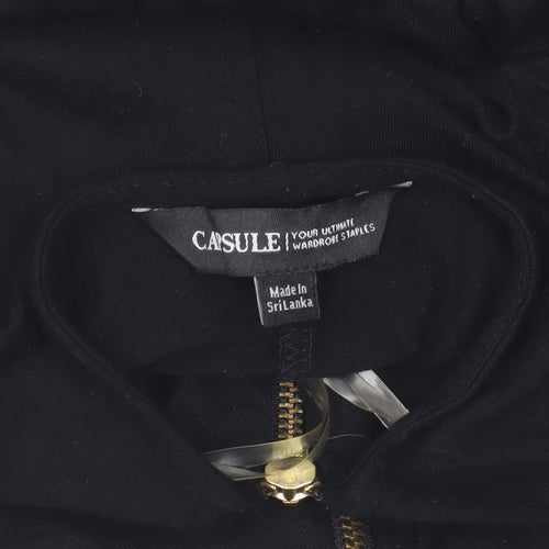 Capsule Women's Black Jersey High Neck Zip Top