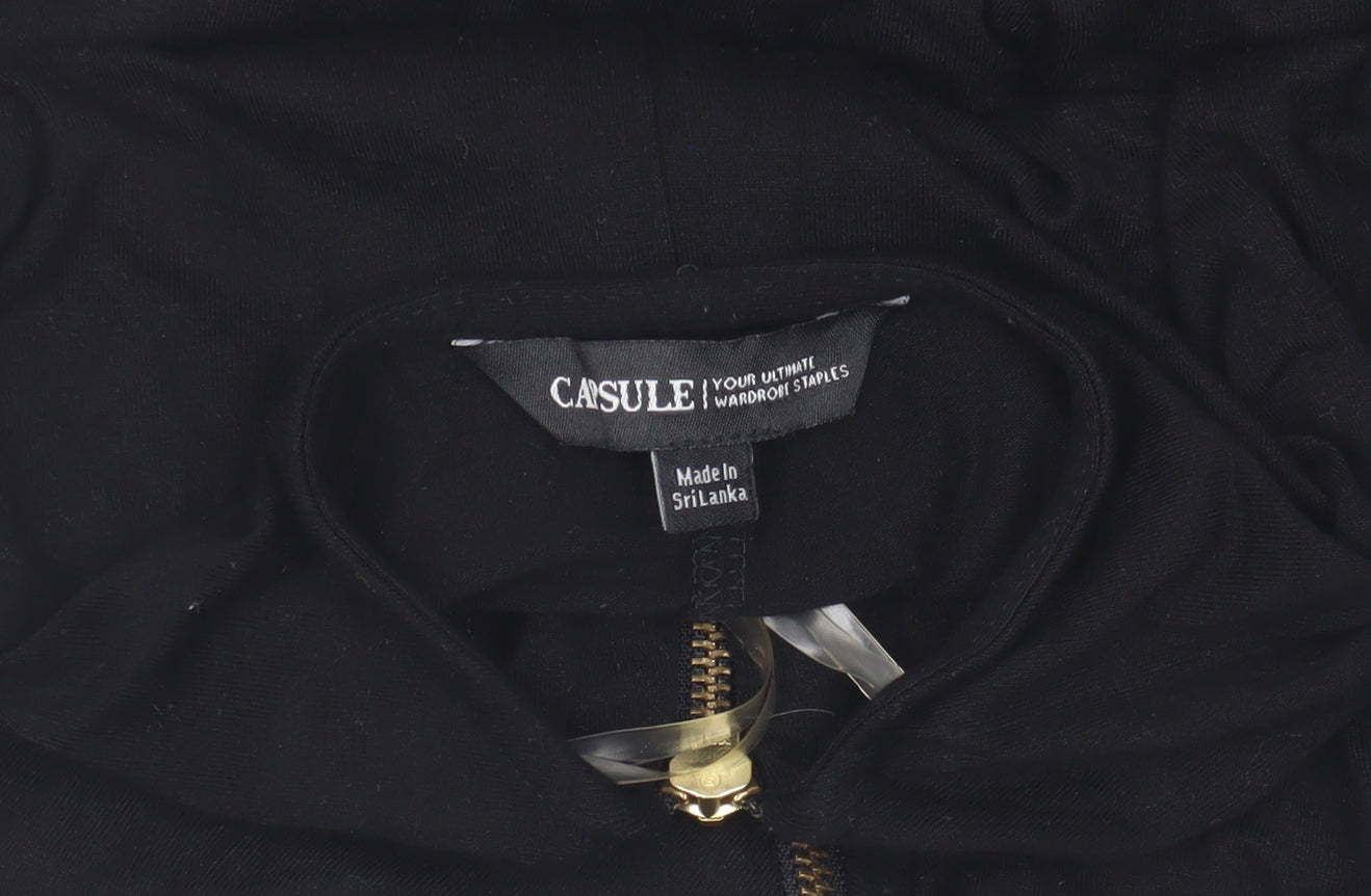 Capsule Women's Black Jersey High Neck Zip Top