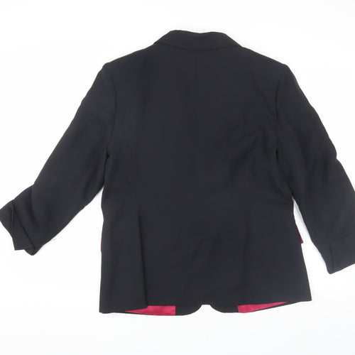 Sansu Women's Black Silk Blazer Size 8 for Business