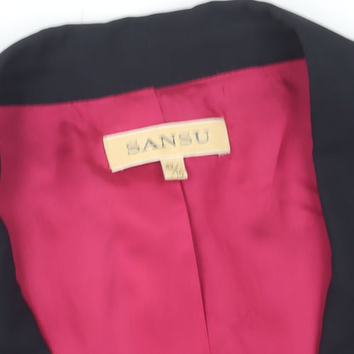 Sansu Women's Black Silk Blazer Size 8 for Business