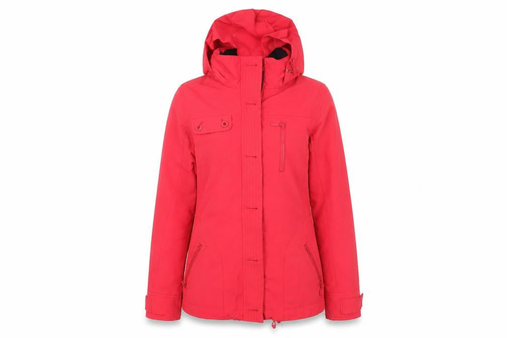 Front view of Maine New England Women's Red Parka Jacket, size 12