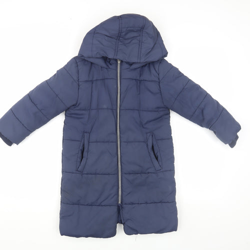 John Lewis Boys Blue Puffer Jacket 5 Years Hooded Winter Coat