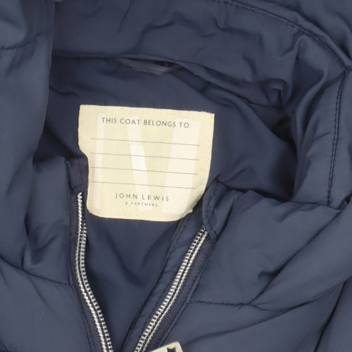 John Lewis Boys Blue Puffer Jacket 5 Years Hooded Winter Coat