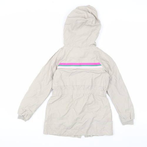 Mint Velvet Girls Beige Parka Jacket with Hood, Size 7 Years