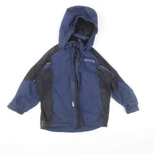 Sprayway Boys Blue/Black Parka Jacket 4-5 Years Waterproof Hooded