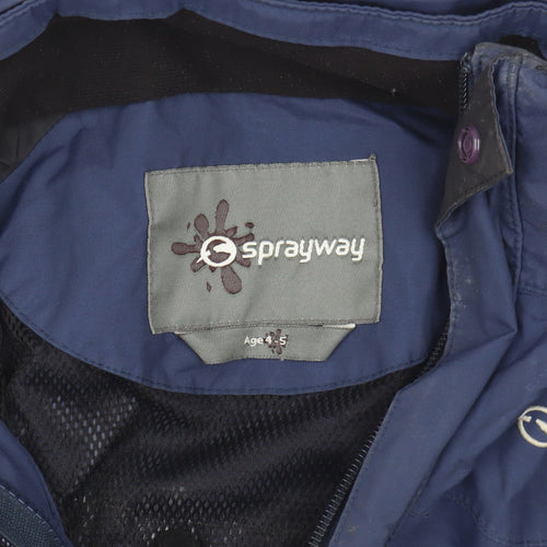 Sprayway Boys Blue/Black Parka Jacket 4-5 Years Waterproof Hooded