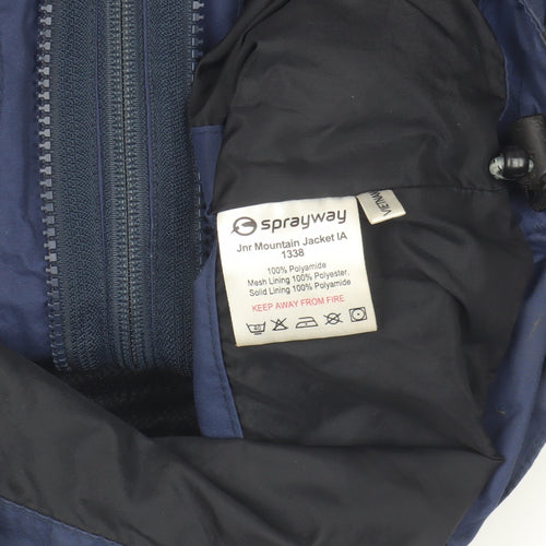 Sprayway Boys Blue/Black Parka Jacket 4-5 Years Waterproof Hooded