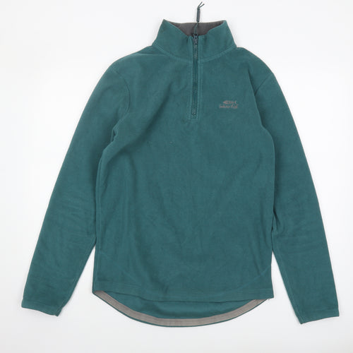 Weird Fish Men's Green 1/4 Zip Fleece Sweatshirt S