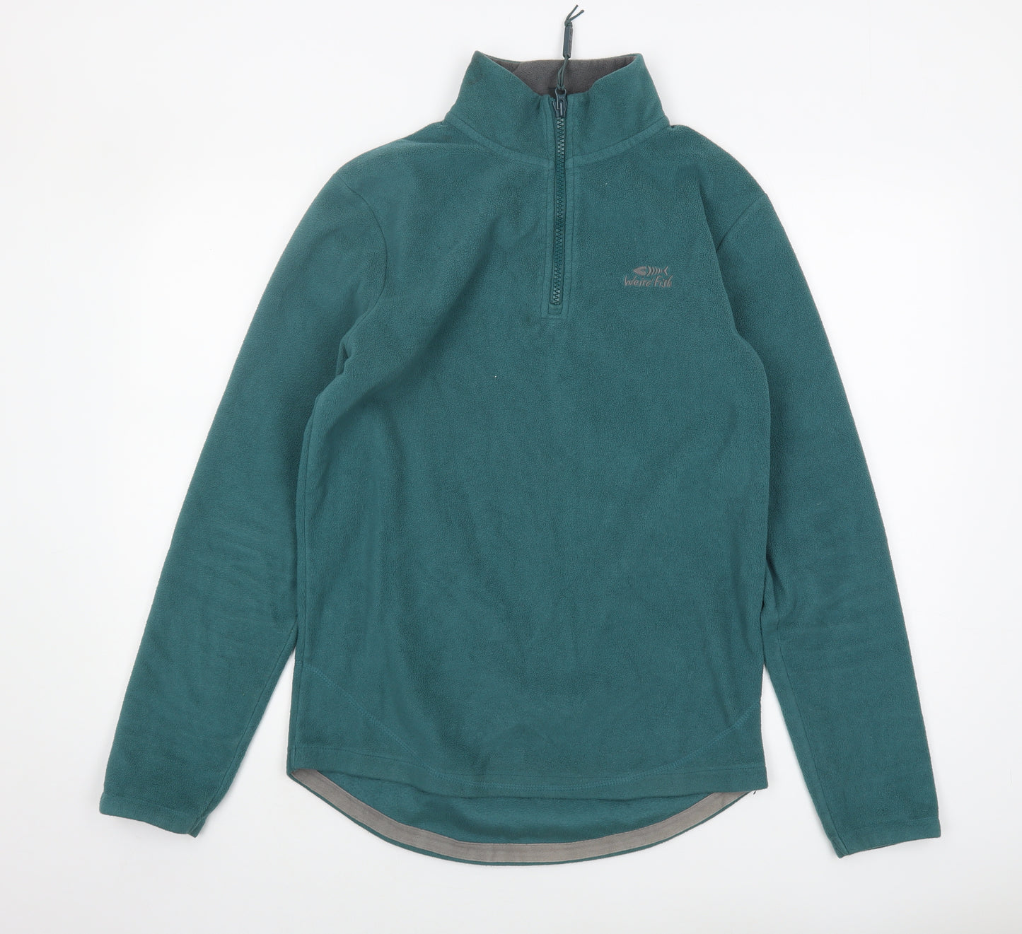 Weird Fish Men's Green 1/4 Zip Fleece Sweatshirt S