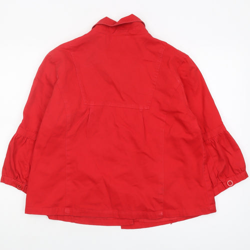 Sakura Women's Red Cotton Button Jacket Size 16