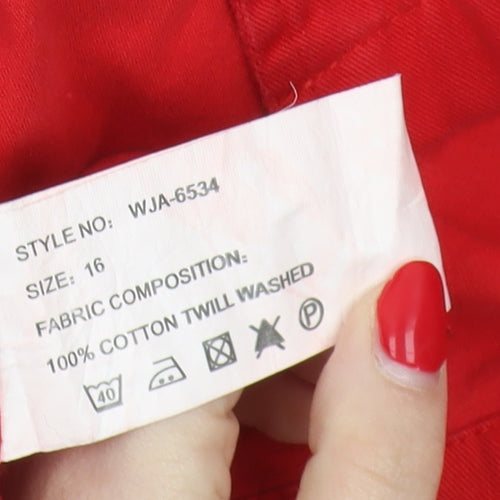 Sakura Women's Red Cotton Button Jacket Size 16