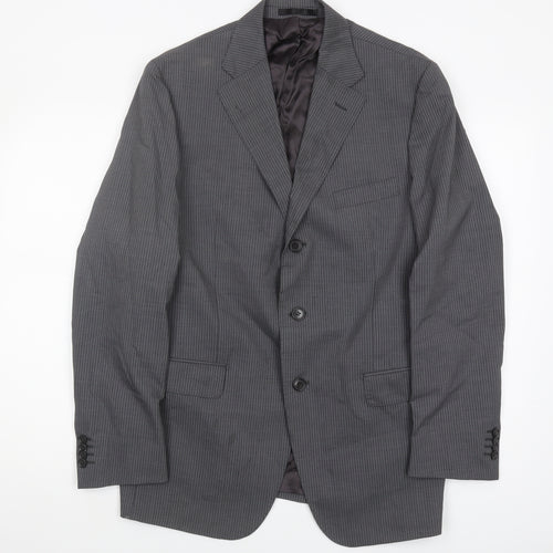 Boggi Grey Men's Blazer UK 40 Classic Striped Jacket