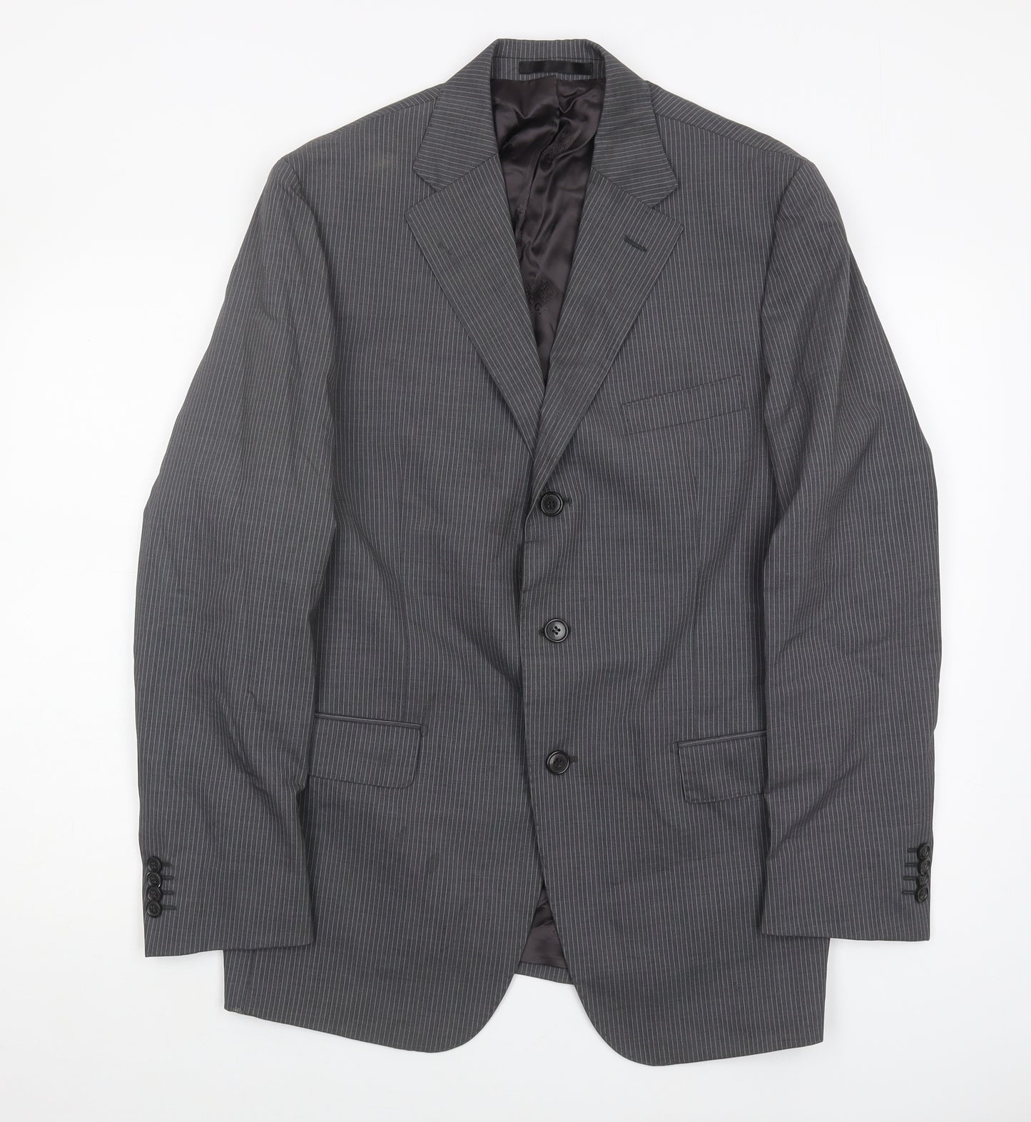 Boggi Grey Men's Blazer UK 40 Classic Striped Jacket