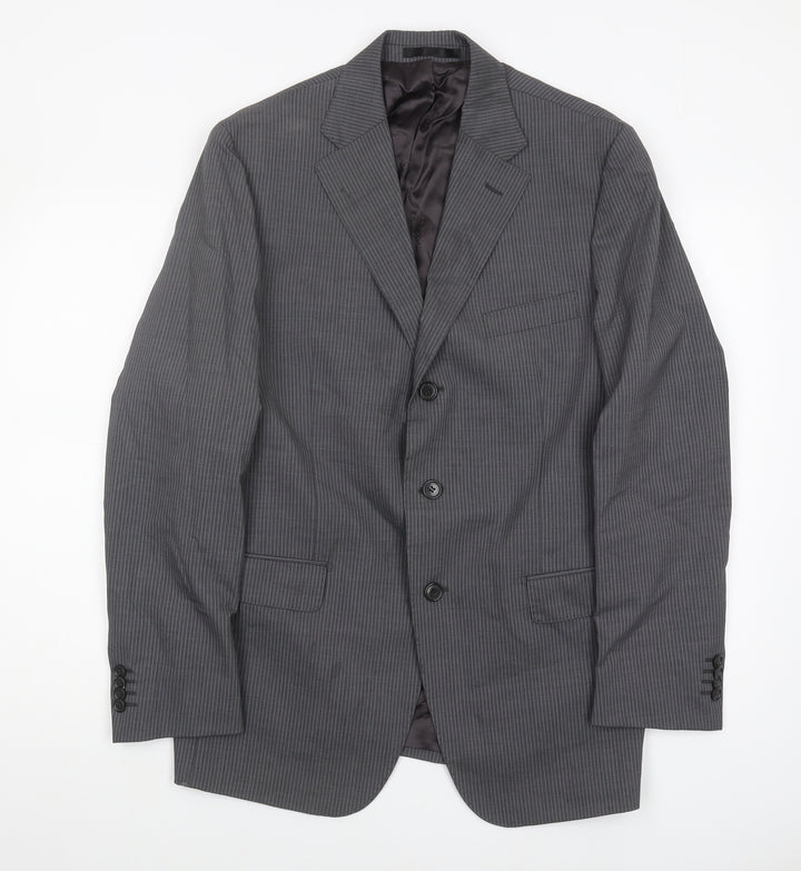 Boggi Grey Men's Blazer UK 40 Classic Striped Jacket