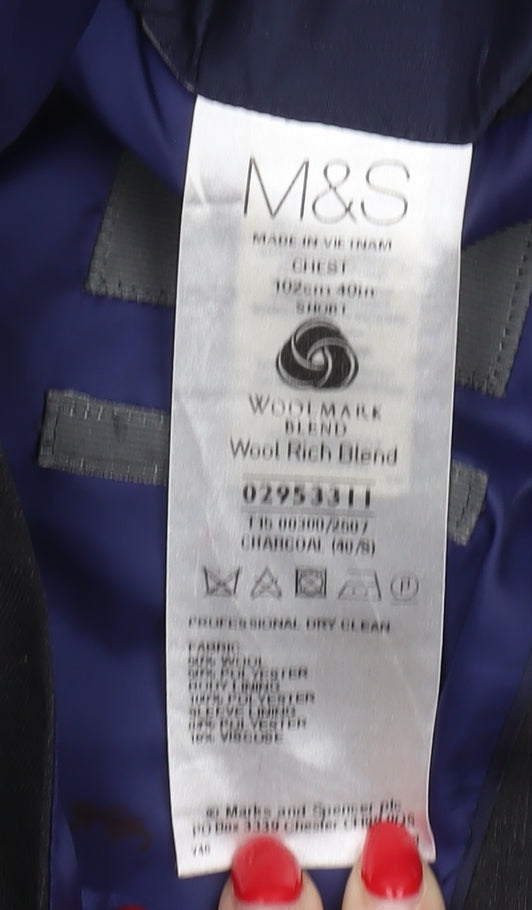 Marks and Spencer Men's Black Slim Blazer 40R