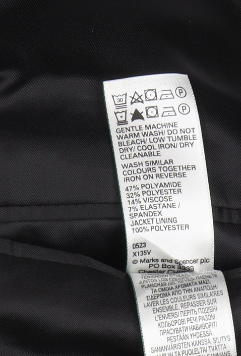 Marks and Spencer Men's Black Long Blazer 44L