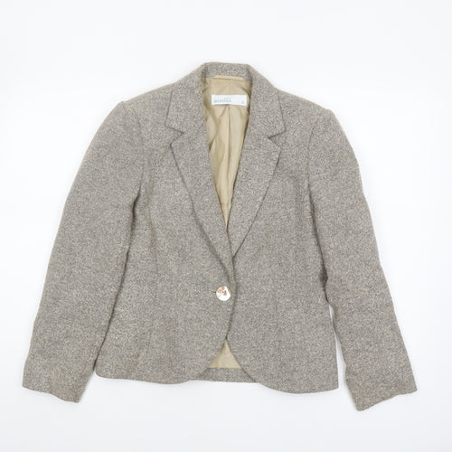 Minosa Women's Grey Wool Blend Blazer Size 12 Petite