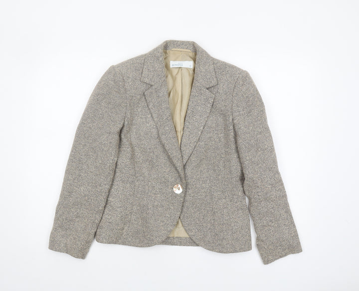 Minosa Women's Grey Wool Blend Blazer Size 12 Petite