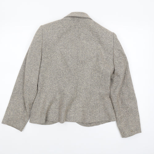 Minosa Women's Grey Wool Blend Blazer Size 12 Petite