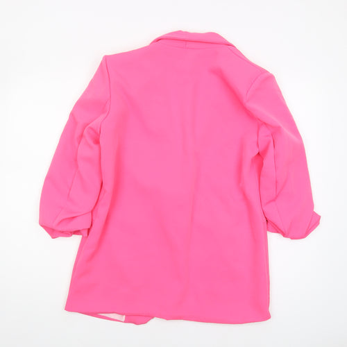 Stylewise Women's Pink Blazer M with Shawl Lapel