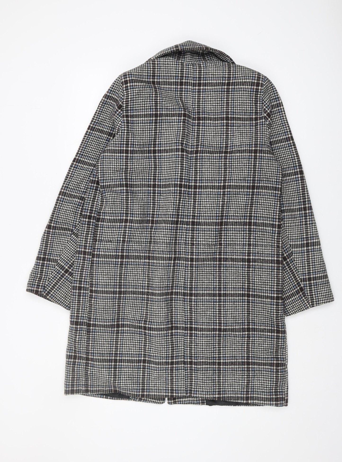 Boohoo Women's Check Coat, UK 12, Multicoloured Plaid