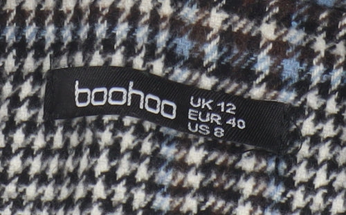 Boohoo Women's Check Coat, UK 12, Multicoloured Plaid
