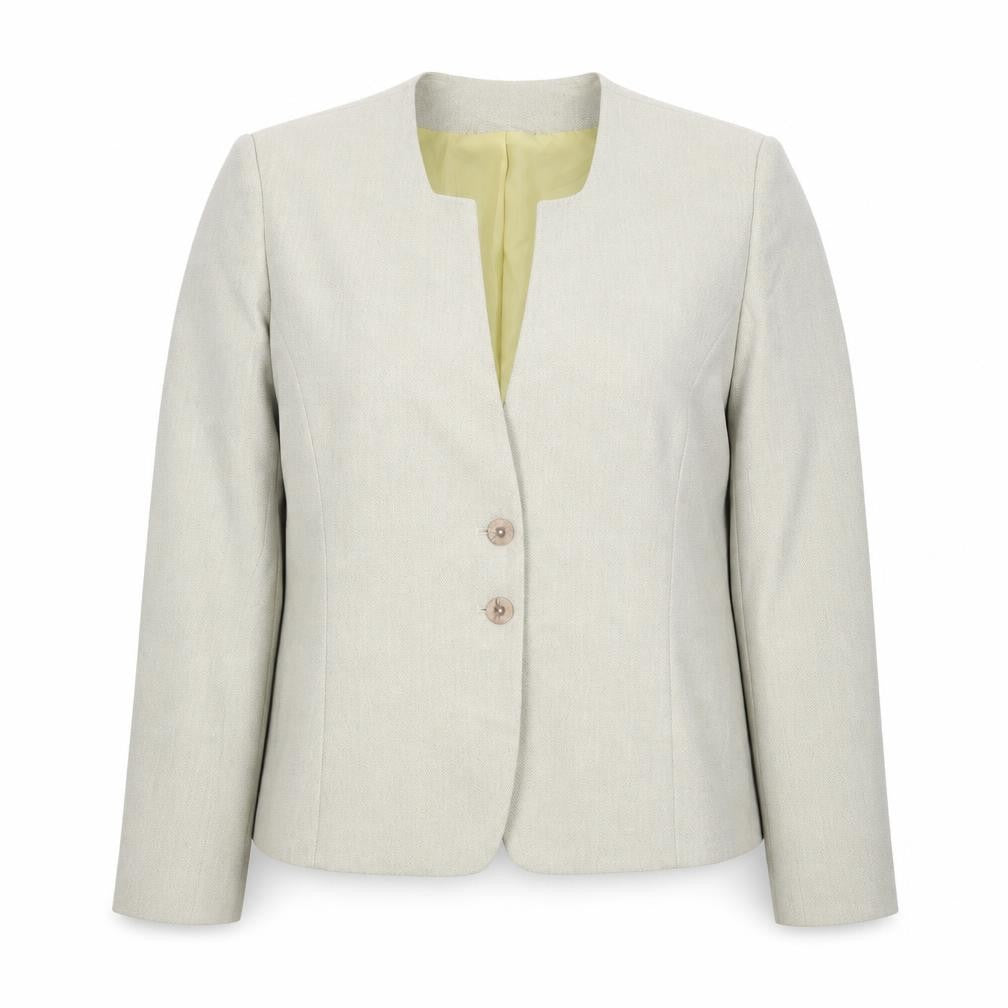 Front view of Jacques Vert Beige Women's Blazer, size 18, Regular Fit