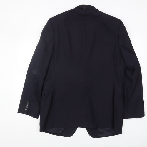 Jaeger Men's Blue Wool Blazer 44R Classic Formal Style