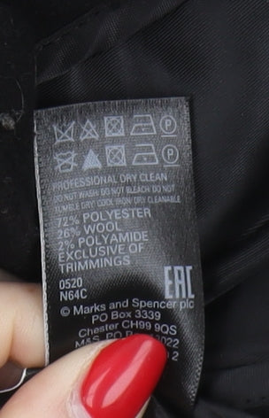 Marks and Spencer Women's Black Belted Coat Size 6
