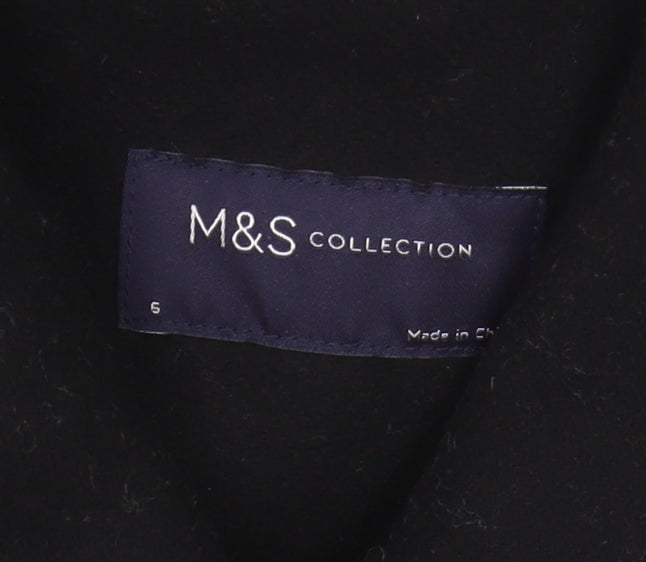 Marks and Spencer Women's Black Belted Coat Size 6