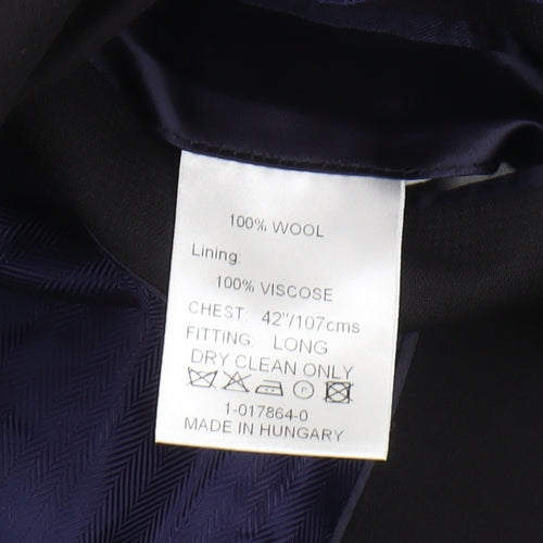 Daniel Hechter Men's Black Blazer, 42L Formal Jacket