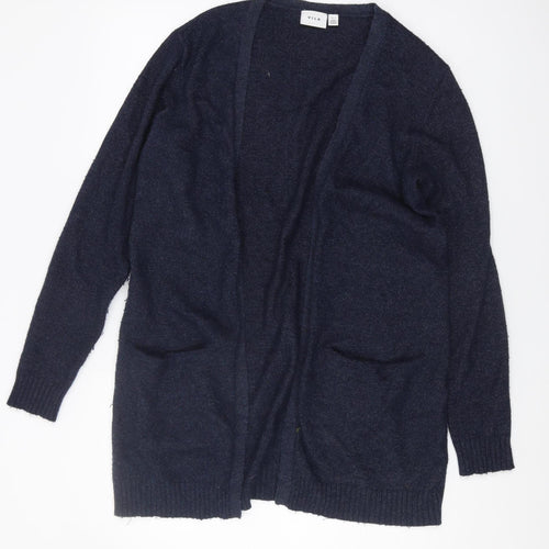 VILA Women's Blue Cardigan - Size L, Casual Long Sleeve