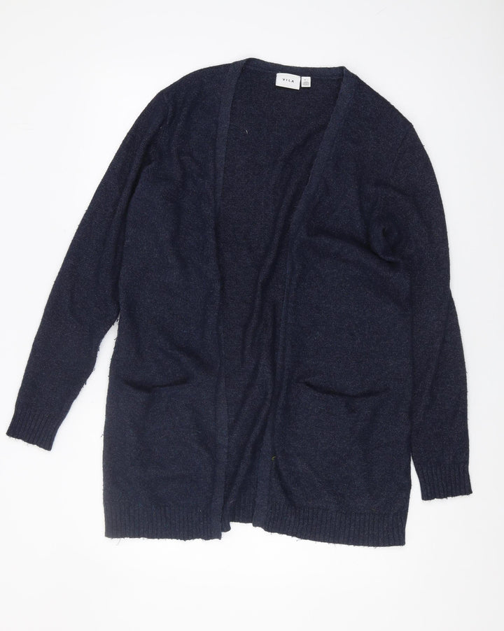 VILA Women's Blue Cardigan - Size L, Casual Long Sleeve
