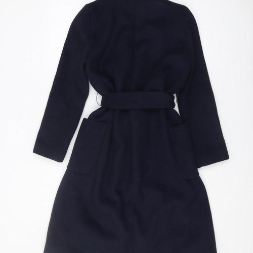 Topshop Women's Black Wool Blend Petite Overcoat Size 6
