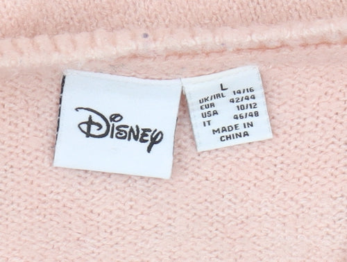 Disney Women's Pink L Beauty and the Beast Jumper