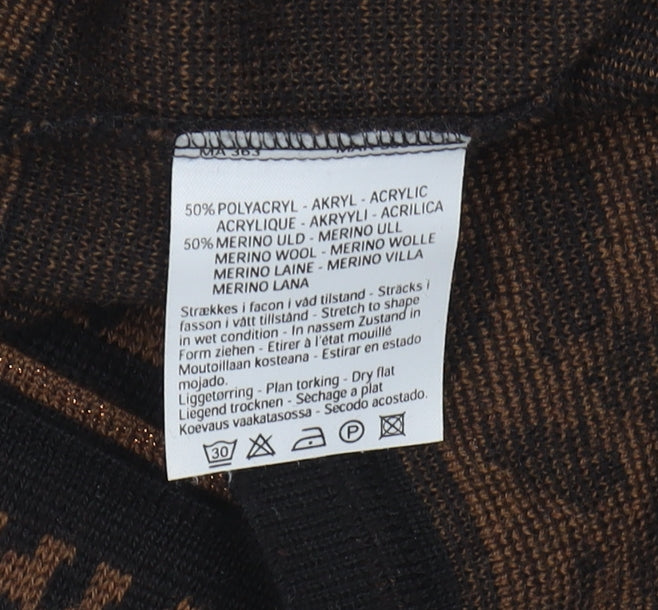 Lady G Women's Black Animal Print Roll Neck Jumper