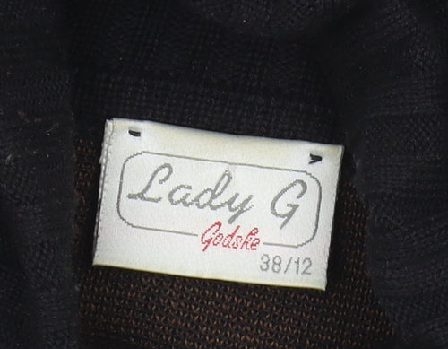 Lady G Women's Black Animal Print Roll Neck Jumper