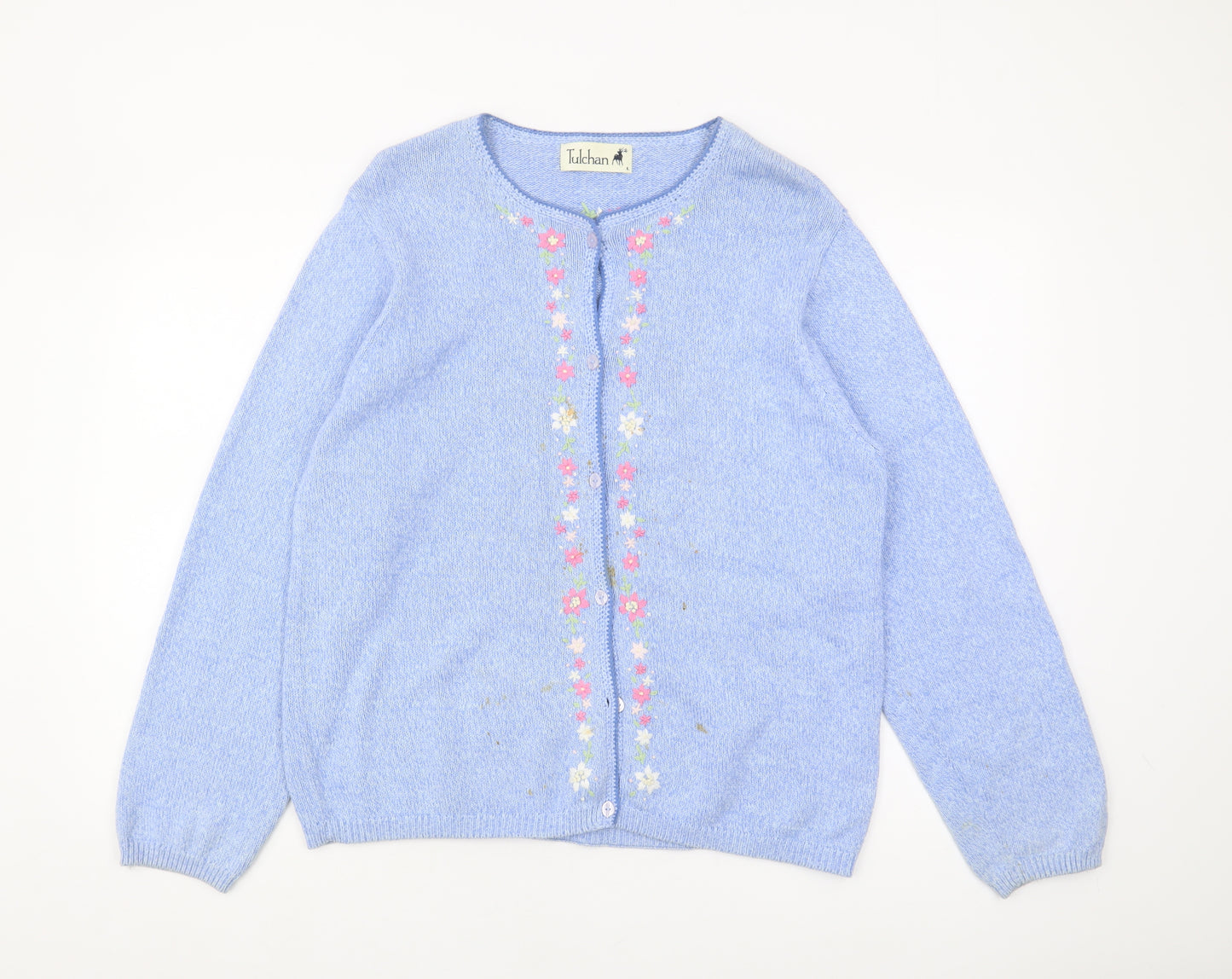 Tulchan Women's Blue Floral Cardigan L